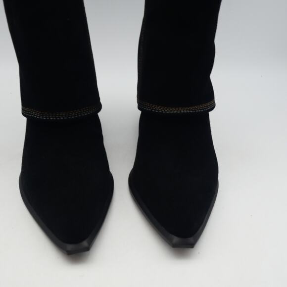NEW Nine West Women's 8.5 Rimepy Foldover Boot Black Suede Block Heel - Picture 9 of 13